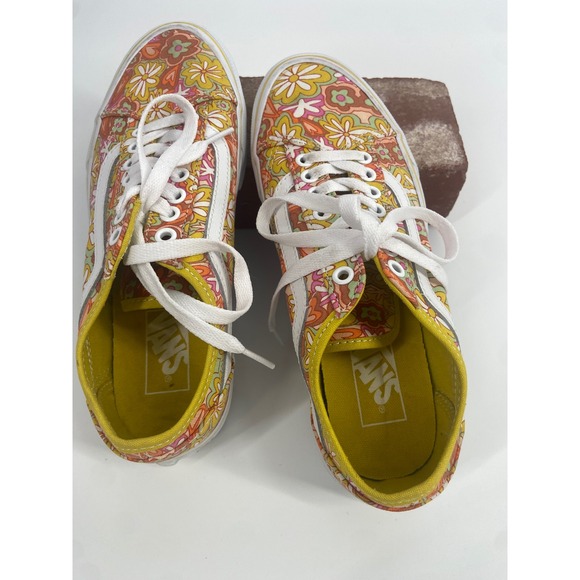 Vans Old Skool‎ Low Top Floral Print Sneakers Shoes Women Size 8 - Picture 11 of 14